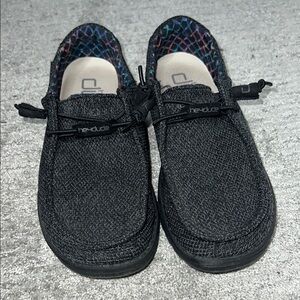 Hey Dude Black Moccasin Shoes with Suede Finish